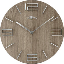 Настенные часы Настенные круглые часы из дерева с алюминиевыми цифрами Timber Breezy I E01P.4083.53