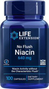 Витамины группы B Life Extension No Flush Niacin Ниацин не вызывает покраснений 640 мг 100 капсул