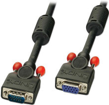 Компьютерные разъемы и переходники Lindy 36391 VGA кабель 0,5 m VGA (D-Sub) Черный