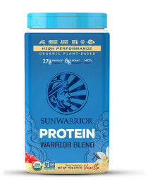 Sunwarrior Warrior Blend Plant-Based Organic Protein Растительный протеин с 27 г белка - 6 г BCAA - МСТ 750 г с ванильным вкусом