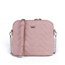 Женские сумки Женская сумка через плечо среднего размера нежно-розовая кожаная Vuch