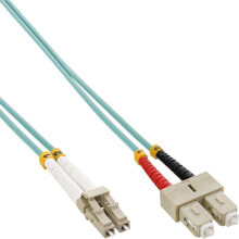 Кабели и провода для строительства inLine LC/SC, 15 m волоконно-оптический кабель OM3 2x LC 2x SC Бирюзовый 88649O