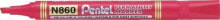 Маркеры pentel Перманентный маркер N860 с усеченным наконечником, красный цвет