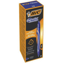 Письменные ручки bIC Gel-ocity Quick Dry Синий Автоматическая нажимная шариковая ручка Средний 12 шт 950442