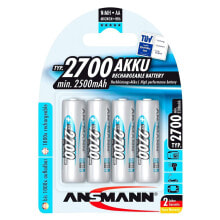 Батарейки и аккумуляторы для аудио- и видеотехники ANSMANN 1x4 Rechargeable 2700 Mignon AA 2500mAh Batteries