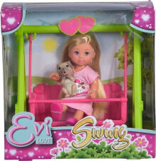 Куклы классические Кукла Evi Еви, 12 см, на качели с собачкой