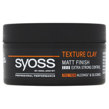 Воск и паста для укладки волос Syoss Texture Clay Matt Finish Матовая глина для волос экстра-сильной фиксации 100 мл