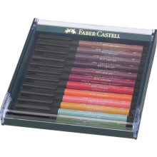 Фломастеры для рисования FABER CASTELL FaberCastell Pitt 12 Rettle Tonos Earth Tones