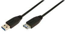 Компьютерные разъемы и переходники LogiLink 2m USB A - USB A 3.0 F/M USB кабель 3.2 Gen 1 (3.1 Gen 1) Черный CU0042