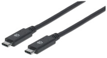 Компьютерные разъемы и переходники Manhattan 355223 USB кабель 1 m 3.2 Gen 2 (3.1 Gen 2) USB C Черный