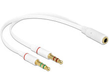 Компьютерные разъемы и переходники deLOCK 65585 аудио кабель 0,2 m 2 x 3,5 мм 3,5 мм Белый
