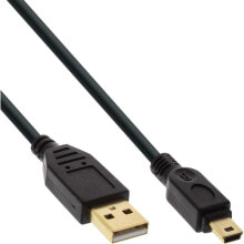 Компьютерные разъемы и переходники InLine 31803P USB кабель 0,3 m 2.0 USB A Mini-USB B Черный