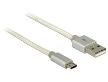 Компьютерные разъемы и переходники deLOCK 1m USB 2.0-A/USB 2.0 Micro-B USB кабель USB A Micro-USB B Белый 83916