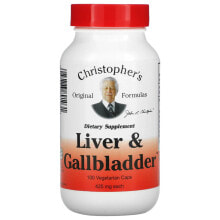 Витамины и БАДы для пищеварительной системы Christopher's Original Formulas, Liver & Gallbladder, 425 mg, 100 Vegetarian Caps