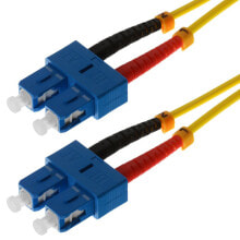 Кабели и провода для строительства Helos 10m OS2 SC/SC волоконно-оптический кабель Желтый 115814