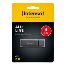 USB  флеш-накопители Intenso Alu Line USB флеш накопитель 4 GB USB тип-A 2.0 Антрацит 3521451