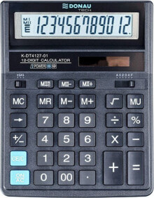 Калькуляторы Kalkulator Donau Kalkulator biurowy DONAU TECH, 12-cyfr. wyświetlacz, wym. 203x158x31 mm, czarny