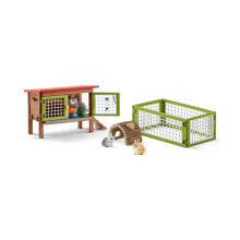 Детские игровые наборы и фигурки из дерева набор Schleich Клетка для кроликов 7 предметов 42420
