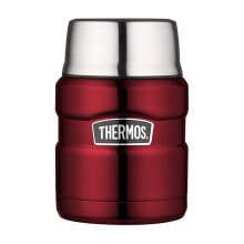 Термосы и термокружки термос пищевой с ложкой и чашкой Thermos  красный 470 мл.