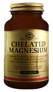Магний Solgar Chelated Magnesium Хелатный магний 100 таблеток