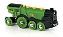 Наборы игрушечных железных дорог, локомотивы и вагоны для мальчиков Brio Локомотив зеленый, движение вперед-назад