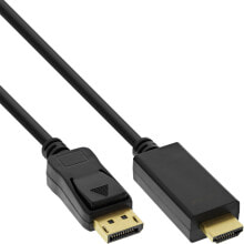 Компьютерные разъемы и переходники inLine 17182I кабельный разъем/переходник HDMI Displayport Черный