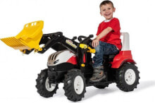Детские веломобили Детский педальный трактор Rolly Toys Steyr 6300 с ковшом. Красный, черный, желтый.