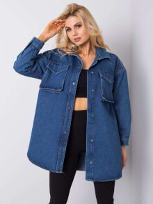 Женские джинсовые куртки Женская удлиненная темно-синяя джинсовая куртка Factory Price