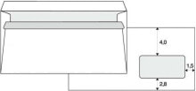 Конверты Krpa Self-adhesive envelope, 110 x 220mm, white, postal, DL with a window 1000pcs.