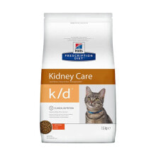 Сухие корма для кошек Сухой диетический корм для кошек Hill's Prescription Diet k/d Kidney Care при профилактике заболеваний почек, с курицей, 1,5 кг.