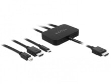 Компьютерные разъемы и переходники DeLOCK 85830 видео кабель адаптер HDMI Тип A (Стандарт) HDMI + Mini DisplayPort + USB Type-C Черный