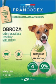 Средства от блох и клещей для животных FRANCODEX FRANCODEX Obroża dla małych psów do 10 kg odstraszająca insekty - 4 miesiące ochrony, 35 cm