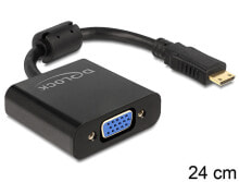 Компьютерные разъемы и переходники DeLOCK 65514 кабельный разъем/переходник HDMI-mini C VGA Черный