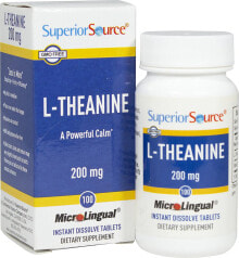 Superior Source L-Theanine Добавка с высоким содержанием L-теанина 200 мг 100 быстрорастворимых таблеток