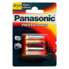 Батарейки и аккумуляторы для аудио- и видеотехники PANASONIC 1x2 Photo CR 123 A Lithium Batteries