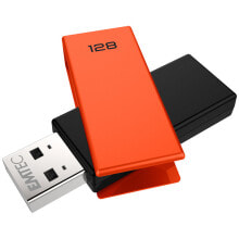 USB  флеш-накопители Emtec C350 Brick USB флеш накопитель 128 GB USB тип-A 2.0 Черный, Оранжевый ECMMD128GC352