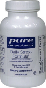 Витамины и БАДы для нервной системы Pure Encapsulations Daily Stress Formula Пищевая добавка для расслабления и смягчения последствий стресса 90 капсул