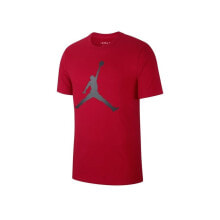 Мужские спортивные футболки Мужская футболка спортивная красная с принтом баскетбол Nike Jordan Jumpman