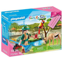 Детские игровые наборы и фигурки из дерева Набор с элементами конструктора Playmobil Family Fun 70295 Зоопарк