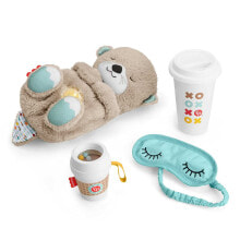 Пустышки для сна fisher-Price GXW48 - Snooze Otter Gift Set, Baby Shower Gift Set with 4 Items for Infants and New Parents, Baby Toy Gift Set for Birth
