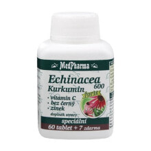 MedPharma --Эхинацея 600 Форте + куркумин + витамин С + черный + цинк 60 ст. + 7 табл.