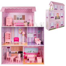 Кукольные домики для девочек кукольный домик WooMax 3 этажа, с аксессуарами, 80x112x31 см