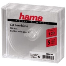 Диски и кассеты Hama CD/CD-ROM sleeves, clear, 5 pack 1 диск (ов) Прозрачный 00044748
