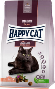 Сухие корма для кошек Сухой корм для кошек Happy Cat, для стерилизованных, с атлантическим лососем, 4 кг
