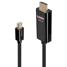 Компьютерные разъемы и переходники lindy 40911 видео кабель адаптер 1 m Mini DisplayPort HDMI Тип A (Стандарт) Черный