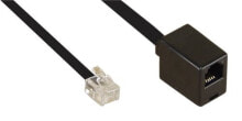 Компьютерные разъемы и переходники InLine 18835 телефонный кабель 5 m Черный