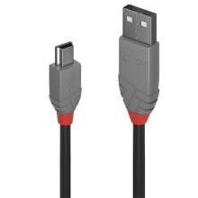 Компьютерные разъемы и переходники Lindy 36724 USB кабель 3 m 2.0 USB A Mini-USB B Черный