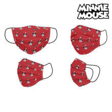 Маски и защитные шапочки Minnie Mouse--Детская многоразовая тканевая маска (с рисунком  красная)