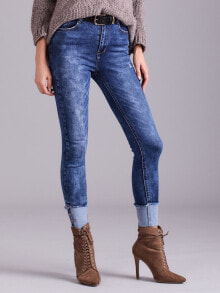 Женские джинсы Женские джинсы скинни со средней посадкой синие  укороченные Factory Price