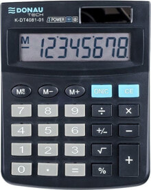 Калькуляторы Kalkulator Donau Kalkulator biurowy DONAU TECH, 8-cyfr. wyświetlacz, wym. 134x104x17 mm, czarny